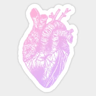 pink and lavender heart gradient Sticker